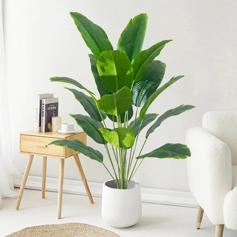 Artificial Tropical Palm Tree with Large Plastic Banana Leaves